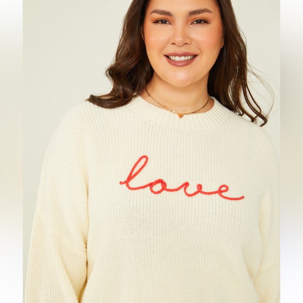 Arula Love Sweater in Cream 3X Like new! Neutral Crop